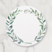 Waterverf olijfbladeren Weddenschap Bedankjes Labels (Achterkant)
