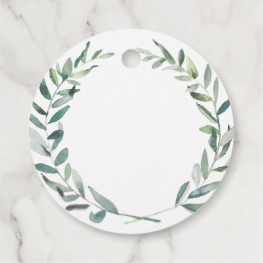 Waterverf olijfbladeren Weddenschap Bedankjes Labels (Achterkant)