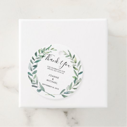 Waterverf olijfbladeren Weddenschap Bedankjes Labels (In situ)