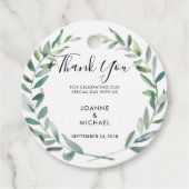 Waterverf olijfbladeren Weddenschap Bedankjes Labels (Voorkant)
