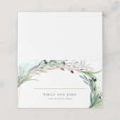 Waterverf Olijfbladrand Plaatskaartje (Buitenkant ongevouwen)