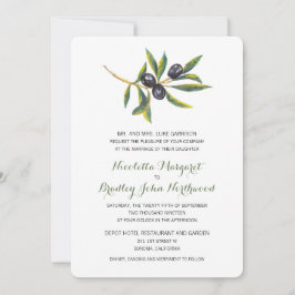 Waterverf olijfgaard | Bruiloft Kaart