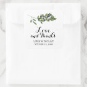 Waterverf Olijfgaard | Favor Bedankt Vierkante Sticker (Tas)