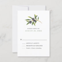Waterverf Olijfgaard Huwelijks RSVP