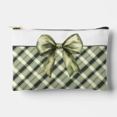 Waterverf Olijfgroen Bow Plaid Modern Rustiek Etui (Voorkant)