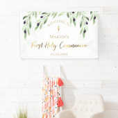 waterverf olijfgroen Eerste Heilige Communie Spandoek (Insitu)