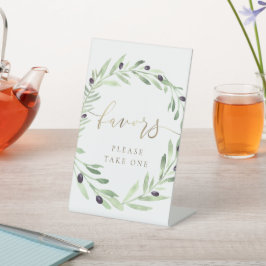 waterverf olijfkrans gunsten voetstuk teken reclamebord met voetstuk