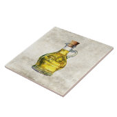 Waterverf Olijfoliefles Faux Texture Tegeltje (Zijkant)