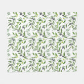 Waterverf Olijfpatroon Fleece Deken (Voorkant (Horizontaal))