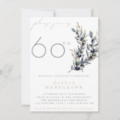 Waterverf Olijftak Adult Birthday Invitation (Voorkant)
