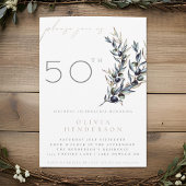 Waterverf Olijftak Adult Birthday Invitation