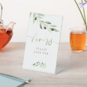 waterverf olijftak bevoordeelt voetsporen reclamebord met voetstuk (Insitu)