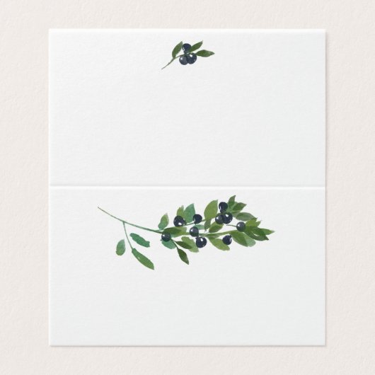 Waterverf Olijftak Boho Bruiloft Zitplaatsen Kaart (Buitenkant ongevouwen)