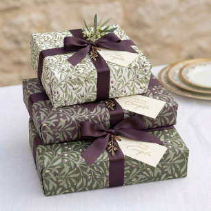 Waterverf Olijftak Botanische Inpakpapier Vel