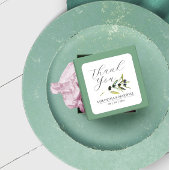 Waterverf Olijftak bruiloft gunst Vierkante Sticker