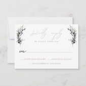 Waterverf Olijftak Bruiloft RSVP Response Kaart (Voorkant)