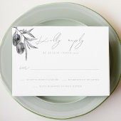 Waterverf Olijftak Bruiloft RSVP Response Kaart