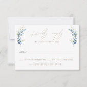 Waterverf Olijftak Bruiloft RSVP Response Kaart (Voorkant)