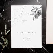 Waterverf Olijftak Bruiloft Save the Date Kaart