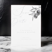 Waterverf Olijftak Bruiloft Save the Date Kaart