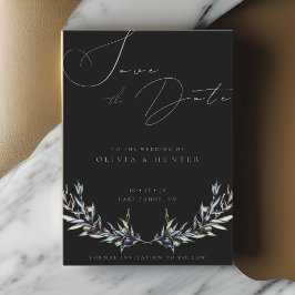 Waterverf Olijftak Bruiloft Save the Date Kaart