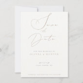 Waterverf Olijftak Bruiloft Save the Date Kaart (Voorkant)