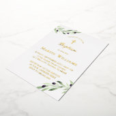 waterverf olijftak Doop Folie Uitnodiging (Gedraaid)