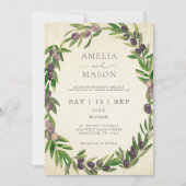  Waterverf Olijftak Grieks Huwelijk Kaart (Voorkant)