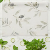 Waterverf Olijftak Keukenhanddoek (Gevouwen)