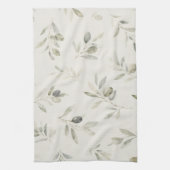 Waterverf Olijftak Keukenhanddoek (Verticaal)