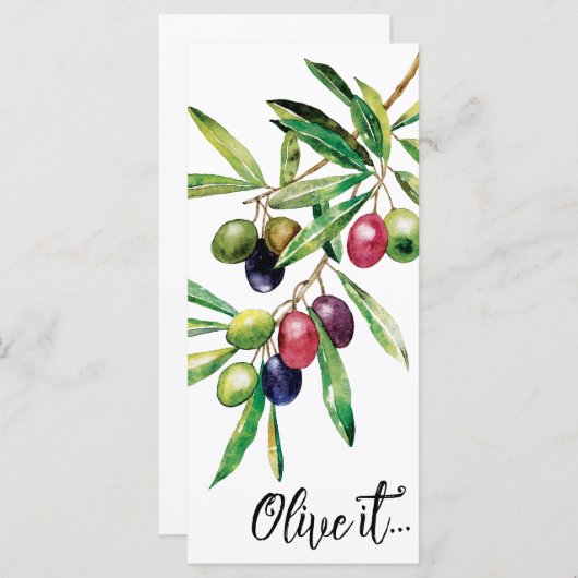Waterverf Olijftak Menu (Voorkant / Achterkant)