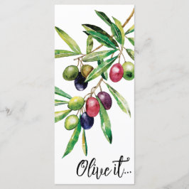 Waterverf Olijftak Menu
