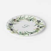 Waterverf Olijftak Papier Borden Papieren Bordje (Gekanteld)