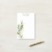 Waterverf Olijftak Post-it® notes, 4 "x 6" Notes (Op bureau)
