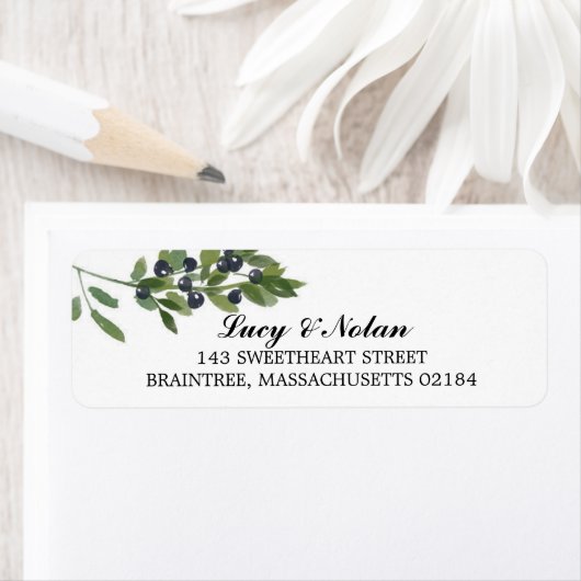 Waterverf Olijftak | Retouradres Etiket (Insitu)