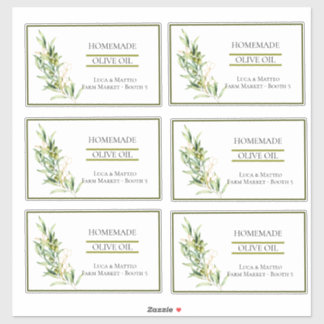 Waterverf Olijftak Transparante productetiketten Sticker