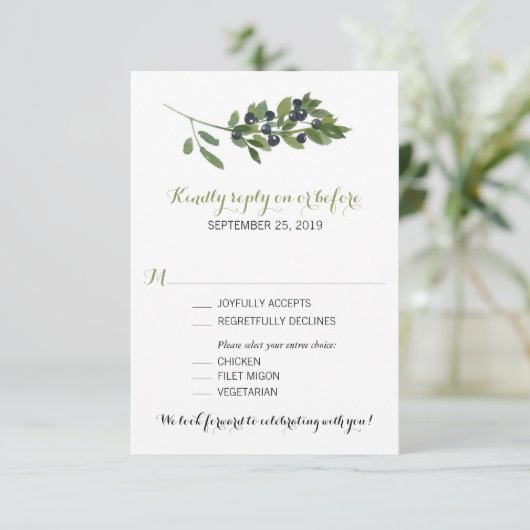 Waterverf Olijftak | Trouw RSVP (Staand voorkant)