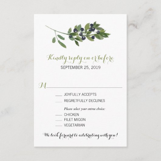 Waterverf Olijftak | Trouw RSVP (Voorkant)