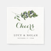 Waterverf Olijftak | Trouwproost! Servetten (Voorkant)