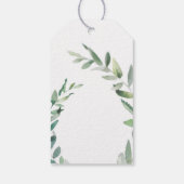 Waterverf olijftak vertrekt bruiloft Dank U Cadeaulabel (Achterkant)