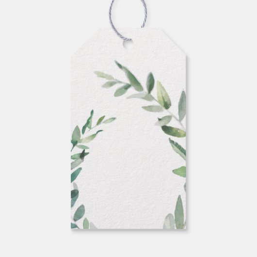 Waterverf olijftak vertrekt bruiloft Dank U Cadeaulabel (Achterkant)