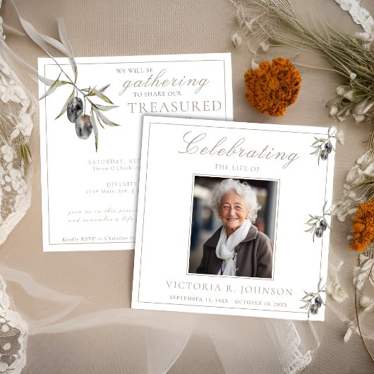 Waterverf olijftak viering van het leven kaart