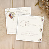 Waterverf olijftak viering van het leven kaart