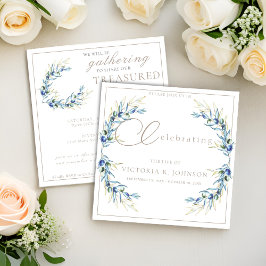 Waterverf olijftak viering van het leven kaart