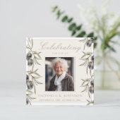 Waterverf olijftak viering van het leven kaart (Staand voorkant)