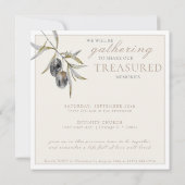 Waterverf olijftak viering van het leven kaart (Achterkant)