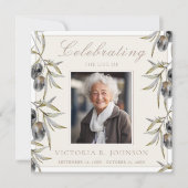 Waterverf olijftak viering van het leven kaart (Voorkant)