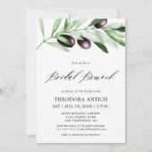 Waterverf Olijftakken Bruidsbrunch Kaart (Voorkant)