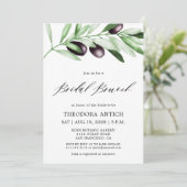 Waterverf Olijftakken Bruidsbrunch Kaart (Staand voorkant)