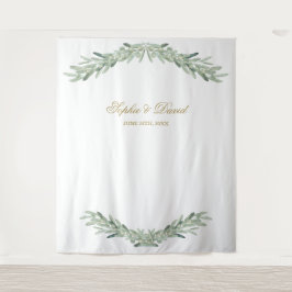 Waterverf Olijftakken Fotocabine Achtergrond Wandkleed